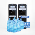 TWO Stand Type Compressor Water Dispensers + TEN 20L Water Bottles